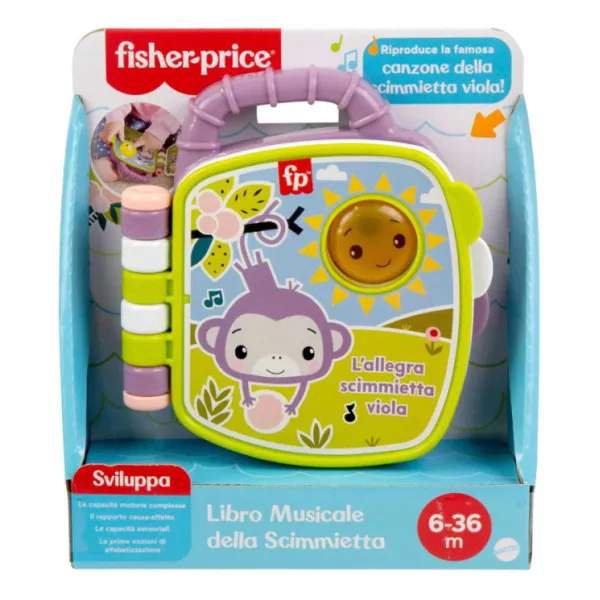 Libro musicale Scimmietta Viola Fisher-Price con luci e suoni educativi