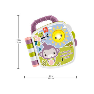 Libro musicale Scimmietta Viola Fisher-Price con luci e suoni educativi
