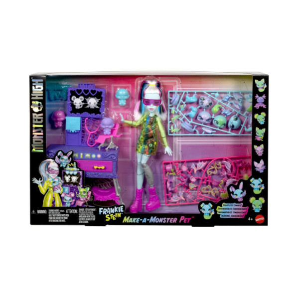 Playset Monster High Laboratorio dei Cuccioli con Bambola Frankie Stein e 30+ Accessori 4+ Anni