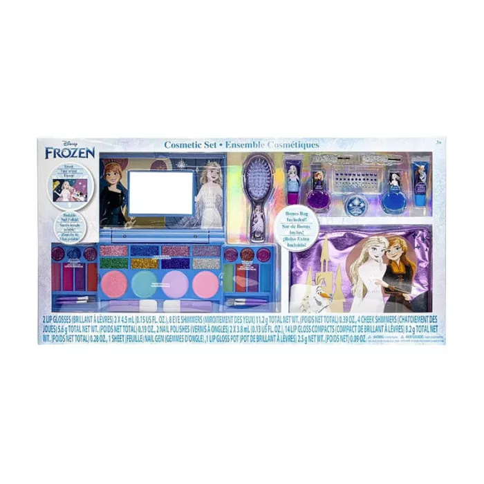 Set Cosmetica Bambina Disney Frozen con Cofanetto e Specchio – Kit Make Up Giocattolo 3+ Anni