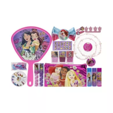 Set Make Up Disney Princess con Specchio Luminoso e Accessori – Kit Trucchi Bambina 3+ Anni
