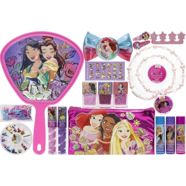 Set Make Up Disney Princess con Specchio Luminoso e Accessori – Kit Trucchi Bambina 3+ Anni