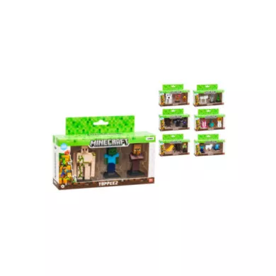 Personaggi Minecraft 3D Confezione con 3 Action Figure Assortite – Set Collezione Gioco 6+ Anni