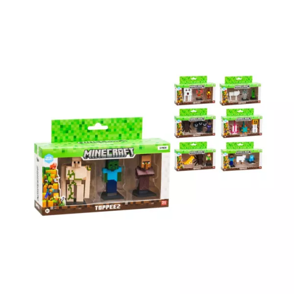 Personaggi Minecraft 3D Confezione con 3 Action Figure Assortite – Set Collezione Gioco 6+ Anni