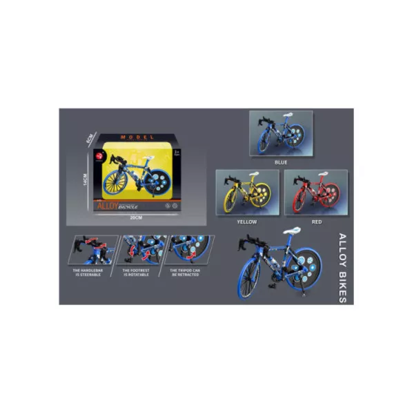 Modellino Bici Stradale Metal 1:10 in Lega – Bicicletta Alloy da Collezione con Cavalletto 3+ Anni