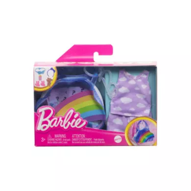 Barbie Borsa Accessori Pigiama Party Deluxe Arcobaleno con Portachiavi