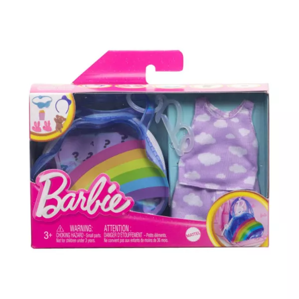 Barbie Borsa Accessori Pigiama Party Deluxe Arcobaleno con Portachiavi