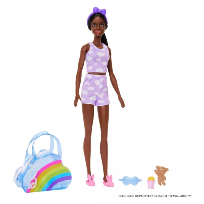 Barbie Borsa Accessori Pigiama Party Deluxe Arcobaleno con Portachiavi