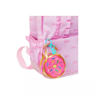 Barbie Borsa Portachiavi Ciambella Deluxe con Vestito Rosa e Accessori Caramelle