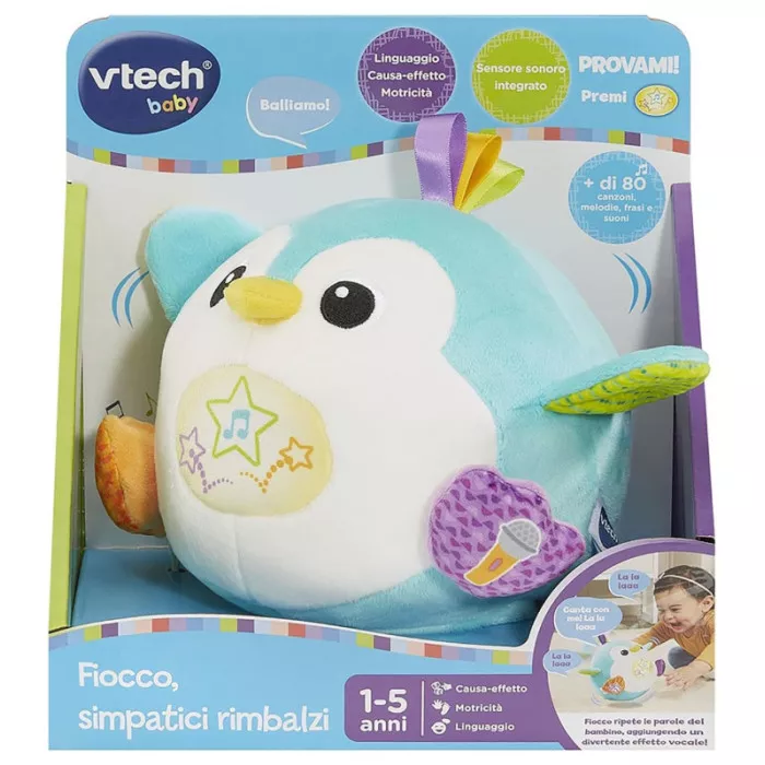 Fiocco Pinguino Peluche Interattivo - Gioco Educativo 1-5 Anni con Canzoni VTech