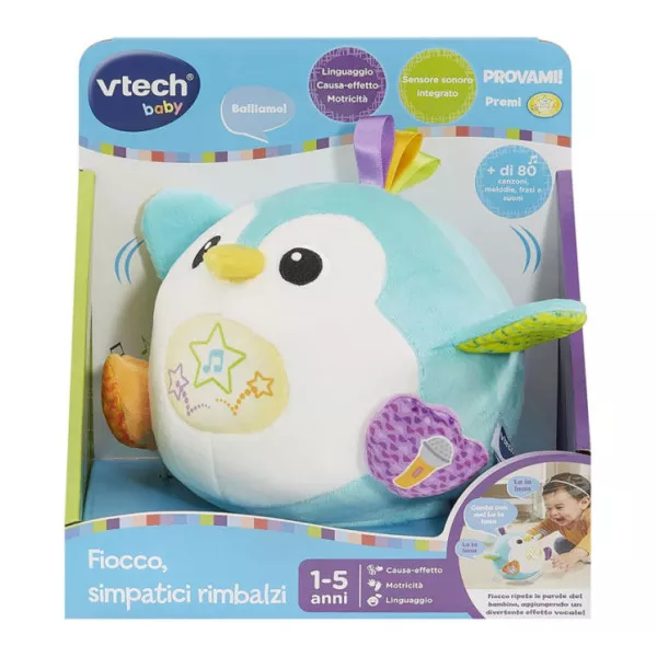 Fiocco Pinguino Peluche Interattivo - Gioco Educativo 1-5 Anni con Canzoni VTech
