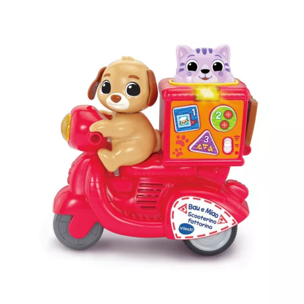Scooter Giocattolo Interattivo VTech Bau e Miao Scooterino Fattorino – Gioco Educativo Prima Infanzia 18+ Mesi