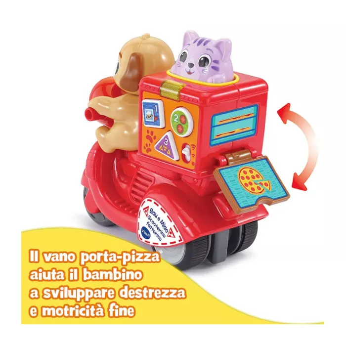 Scooter Giocattolo Interattivo VTech Bau e Miao Scooterino Fattorino – Gioco Educativo Prima Infanzia 18+ Mesi