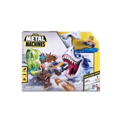 Pista Macchinine ZURU Metal Machines Shark Attack Track – Circuito con Squalo e Auto Die-Cast per Bambini 4+ Anni
