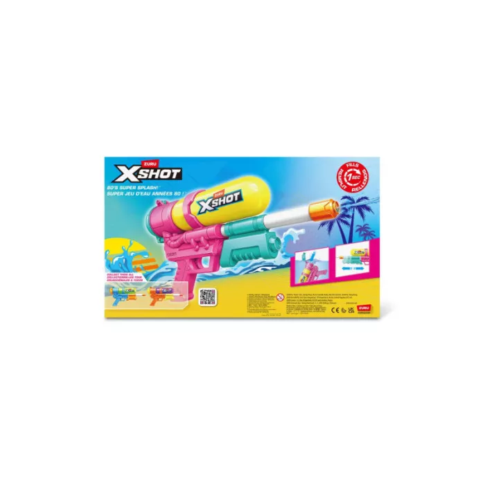Pistola ad Acqua X-Shot Water Fast Fill Retro Blaster – Water Gun con Riempimento Rapido per Bambini 6+ Anni