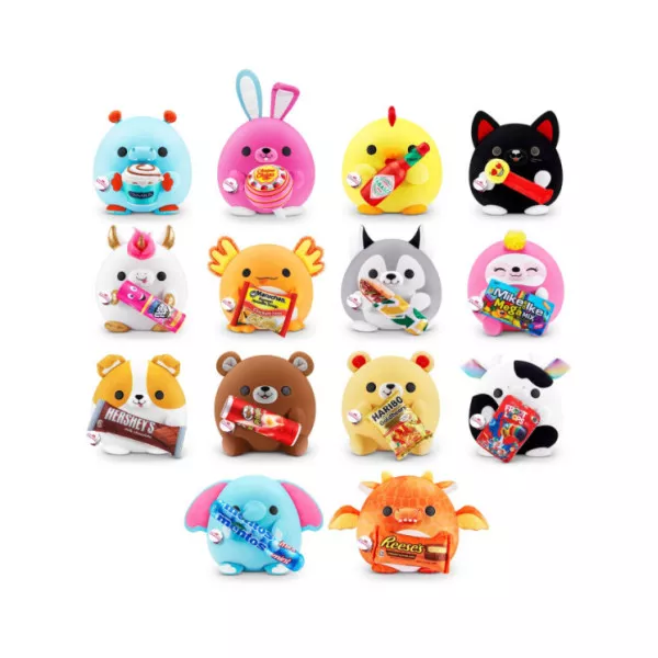 Peluche Snackles Mini con Snack – Peluche Collezionabile con Merendina Brandizzata Modello Assortito