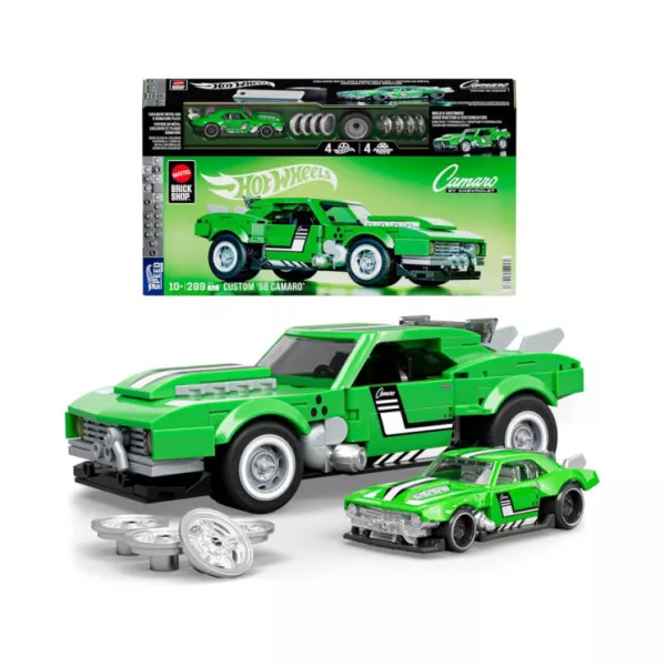 Mattel Brick Shop Hot Wheels Custom '68 Camaro - Set costruibile 289 pezzi, 10+ anni