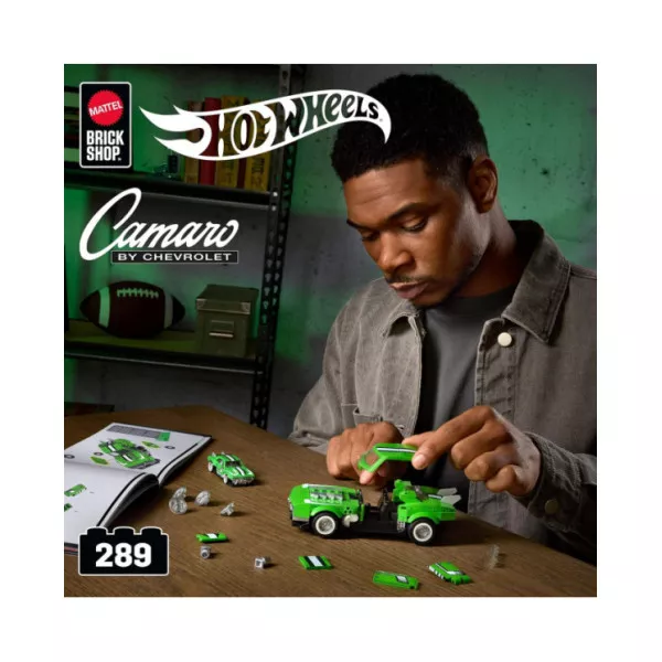 Mattel Brick Shop Hot Wheels Custom '68 Camaro - Set costruibile 289 pezzi, 10+ anni