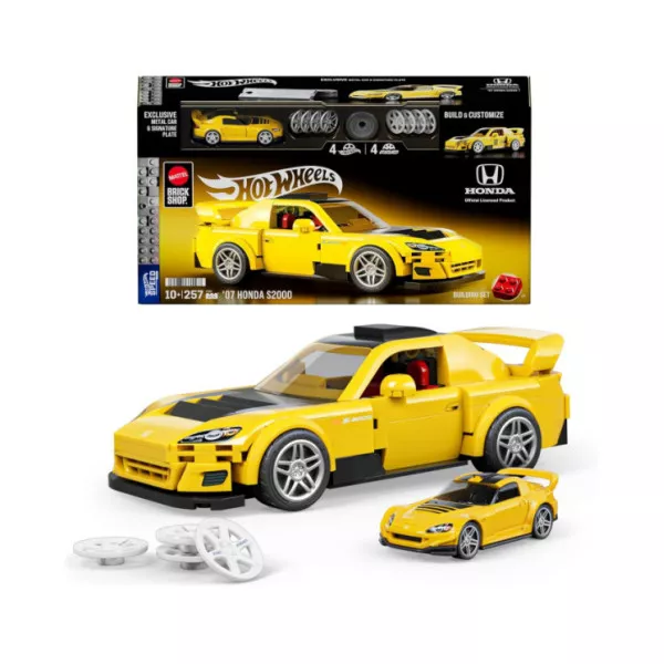 Mattel Brick Shop Hot Wheels '07 Honda S2000 - Set 257 pezzi, 10+ anni