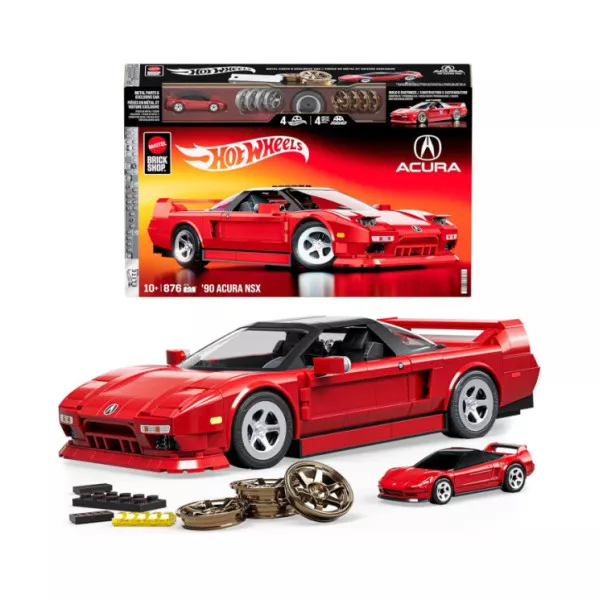 Mattel Brick Shop Hot Wheels '90 Acura NSX 876 pezzi, supercar da costruire 10+