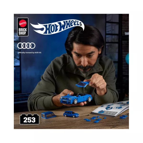 Mattel Brick Shop Hot Wheels Audi Avant RS2 '94 - 252 pezzi, scala 1:32, per collezionisti