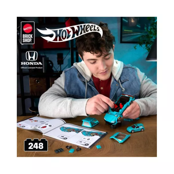 Set Costruzioni Hot Wheels Custom ’90 Honda Civic EF Mattel Brick Shop – Kit Modellino Auto 248 Pezzi 10+ Anni