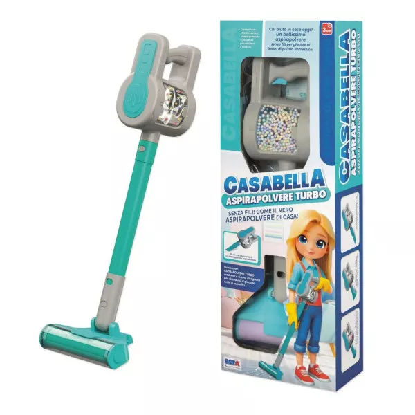 Aspirapolvere Giocattolo Casabella a Batteria – Aspirapolvere per Bambini Gioco di Ruolo Pulizie 3+ Anni