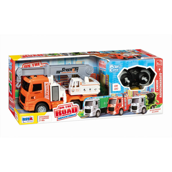 Camion Gru Radiocomandato On The Road – Camion Cantiere RC con Luci e Braccio Gru per Bambini 5+