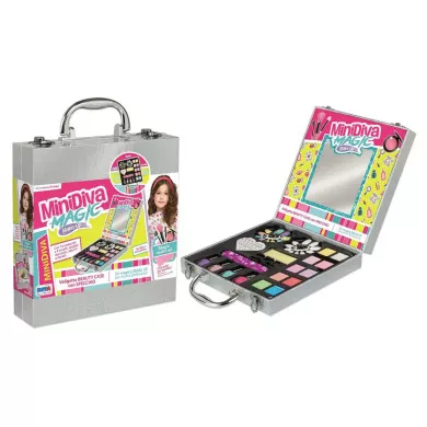 Valigetta Trucchi Bambina MiniDiva Magic – Set Make Up Bambini con Ombretti, Rossetti e Specchio 3+ Anni