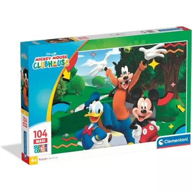 Puzzle 104 Pezzi Supercolor Maxi Mickey Mouse 4+ Anni Clementoni