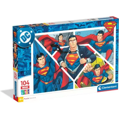 Puzzle 104 Pezzi Superman Supercolor Maxi Bambini 4+ Anni Clementoni