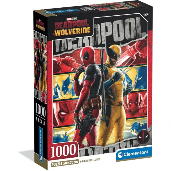 Puzzle 1000 Pezzi Marvel Deadpool Wolverine Adulti Clementoni