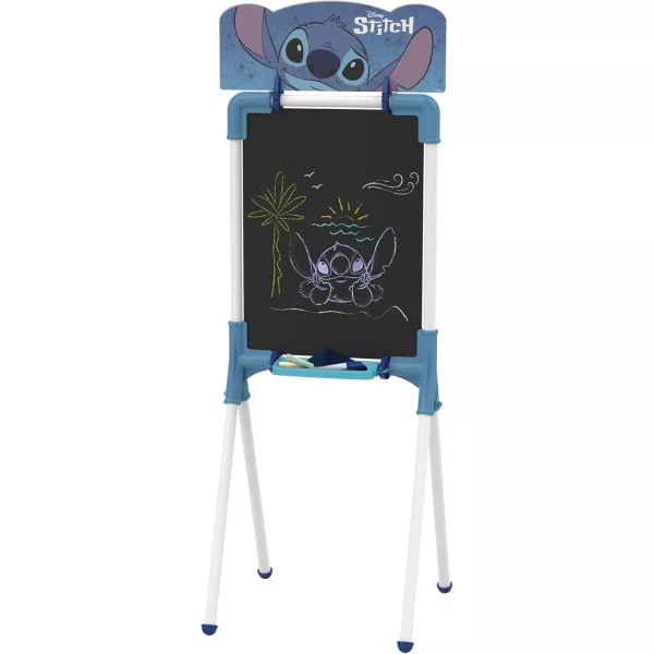 Lavagna Stitch 2 in 1 con Cavalletto | Lavagna per Gessi e Pennarelli | Gioco Creativo Bambini 3+ Anni