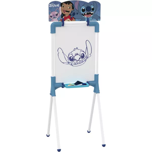 Lavagna Stitch 2 in 1 con Cavalletto | Lavagna per Gessi e Pennarelli | Gioco Creativo Bambini 3+ Anni