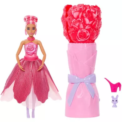 Barbie Flower Reveal Rosa Rossa - Bambola Profumata con Abito Floreale e Bouquet a Sorpresa, Gioco Interattivo per Bambine 3+