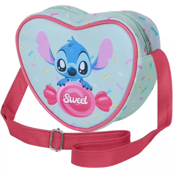 Disney Lilo e Stitch Borsa a Tracolla Cuore per Bambine, Candy Casual Blu