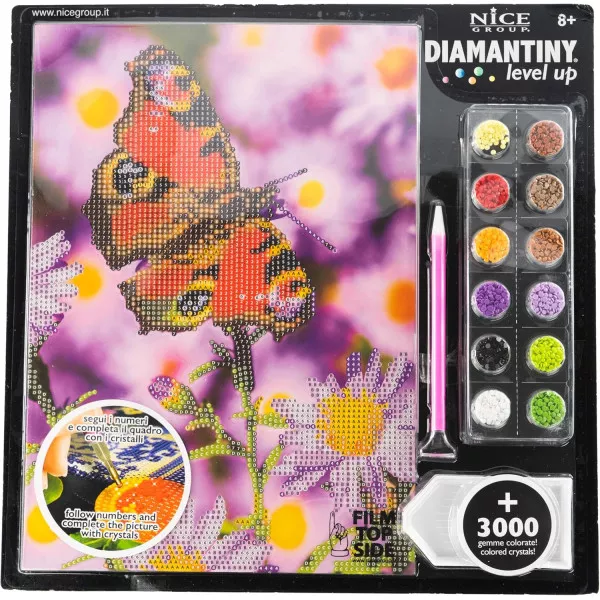 DIAMANTINY Level Up - Kit Mosaico di Diamanti Lupo Fedele, Gioco Creativo per Ragazzi 8+