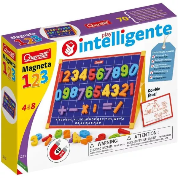 Lavagna Magnetica Quercetti Double-Face per Bambini 4-8 Anni, Giochi Educativi per Scrittura e Calcoli