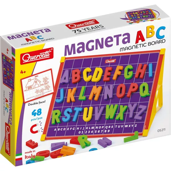 Quercetti Magneta ABC Lavagna Magnetica per Bambini 4-8 Anni, Giochi Educativi Made in Italy