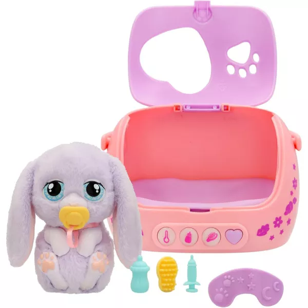BABY PAWS Just Born Bunny Cucciolo Interattivo con Trasportino Elettronico Gioco di Cura Età 3+