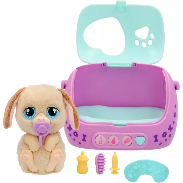 BABY PAWS Just Born Puppy: Cucciolo Interattivo con Trasportino Elettronico, Gioco di Cura per Bambini 3+