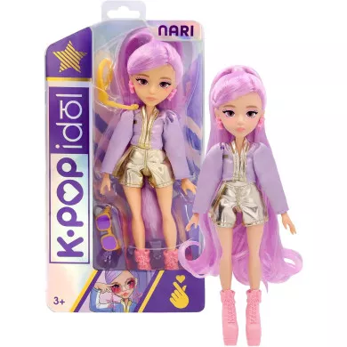 K-POP IDOL Bambola Nari IMC Toys, Fashion Doll Stile K-Pop con Capelli Lavanda, Gioco Educativo