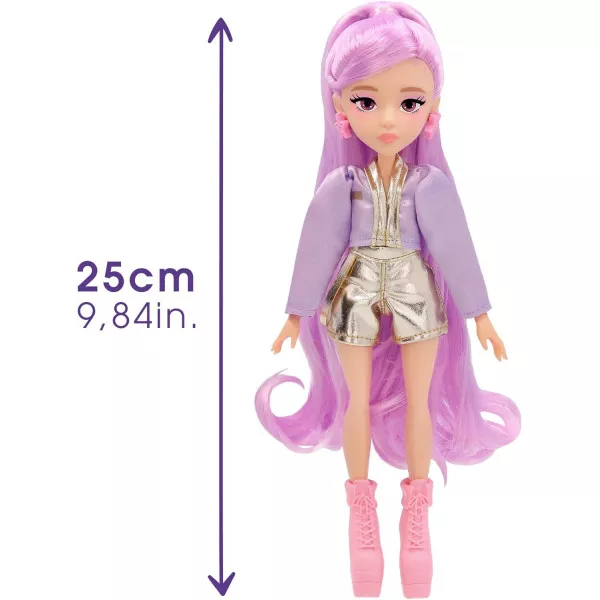 K-POP IDOL Bambola Nari IMC Toys, Fashion Doll Stile K-Pop con Capelli Lavanda, Gioco Educativo