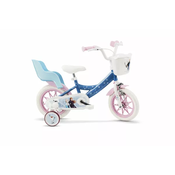 Bicicletta Bambina Frozen con Rotelle 12 Pollici Disney – Bici Bambini 3-5 Anni con Cestino Gioco Outdoor