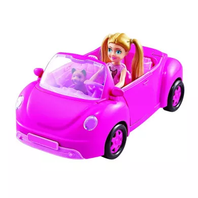 Bambola con Auto Evelyn per Bambine 3+ Anni Macchina Cabrio Rosa con Accessori Gioco di Ruolo