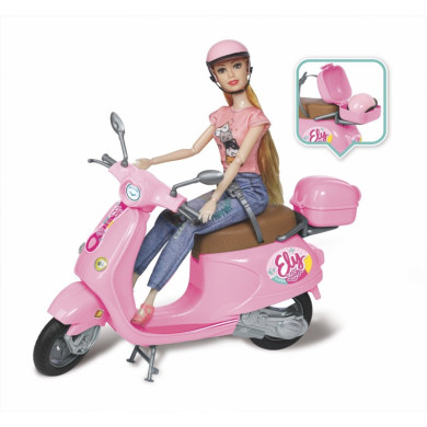 Bambola con Scooter Ely 29 cm per Bambine 3+ Anni con Accessori Gioco di Ruolo Creativo