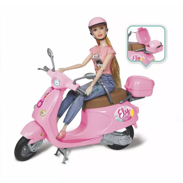 Bambola con Scooter Ely 29 cm per Bambine 3+ Anni con Accessori Gioco di Ruolo Creativo