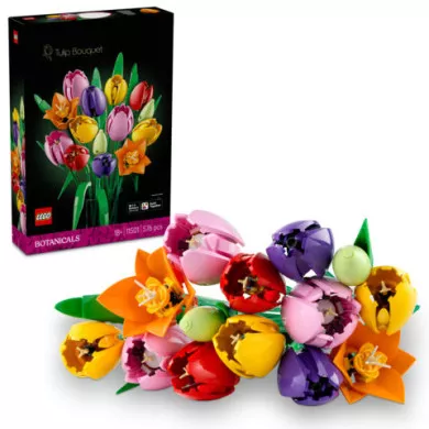 LEGO Botanicals 11501 Bouquet di Tulipani, 14 Fiori Finti da Costruire per Adulti in 5 Colori, Regalo Fai da Te per Donne