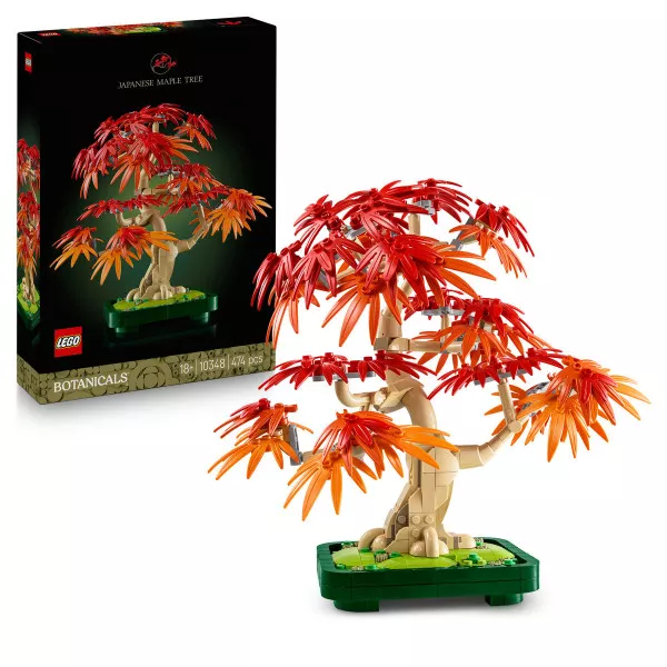 LEGO Botanicals 10348 Bonsai di Acero Rosso Giapponese, Pianta Artificiale con Foglie e Vaso Costruibile, Regalo per Adulti