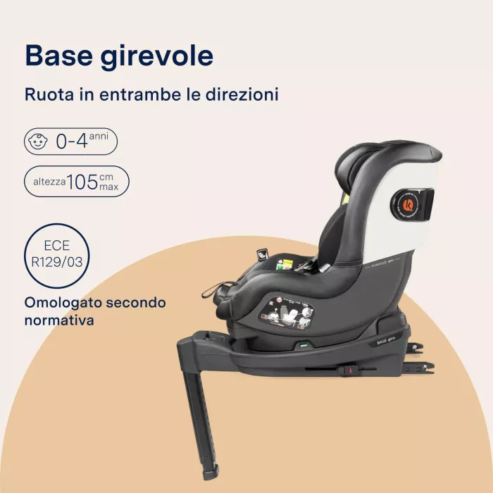 Peg Perego Base Giro ISOFIX 360° - Base Girevole per Seggiolino Auto (0-4 anni)